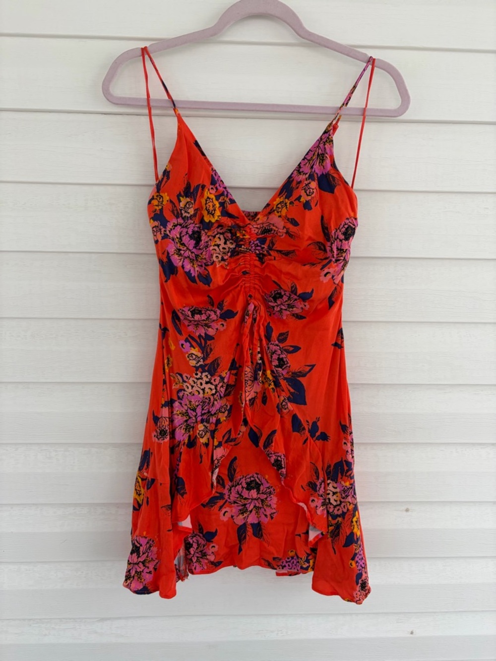 Free People Happy Heart Floral Cinched Mini Dress Boho Romantic Flowy